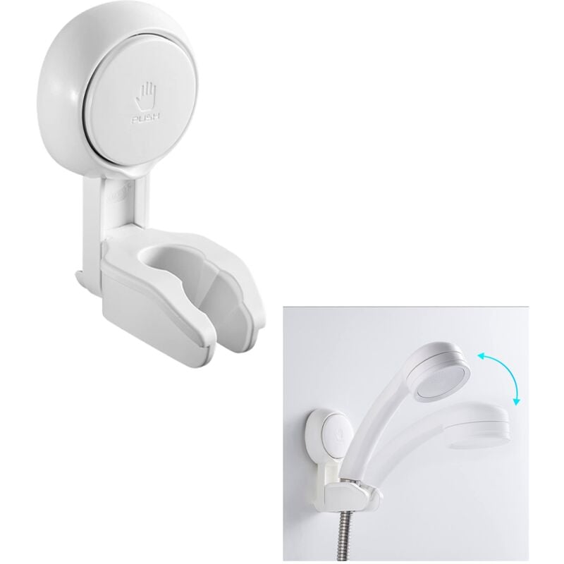 foto del prodotto zvd no drilling adjustable suction cup hand shower holder, shower holder shower head holder