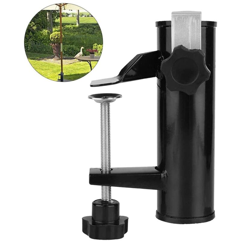 foto del prodotto zvd parasol holder balcony railing parasol holder balcony clamp bracket for table parasol accessories fixing for balcony, terrace or table