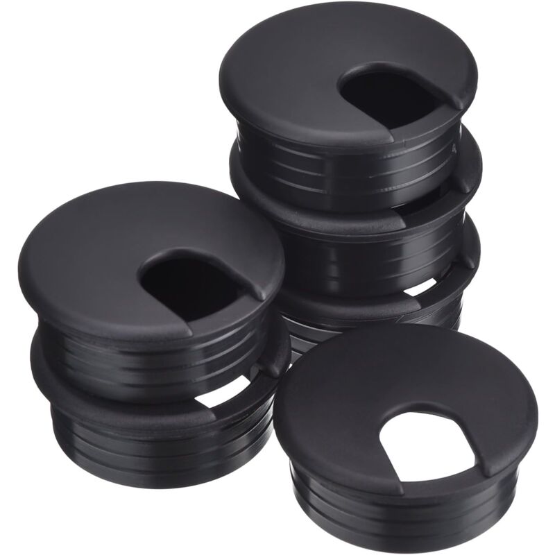 foto del prodotto zvd passacavi neri per scrivania gestione cavi per computer in plastica 45 mm confezione da 6