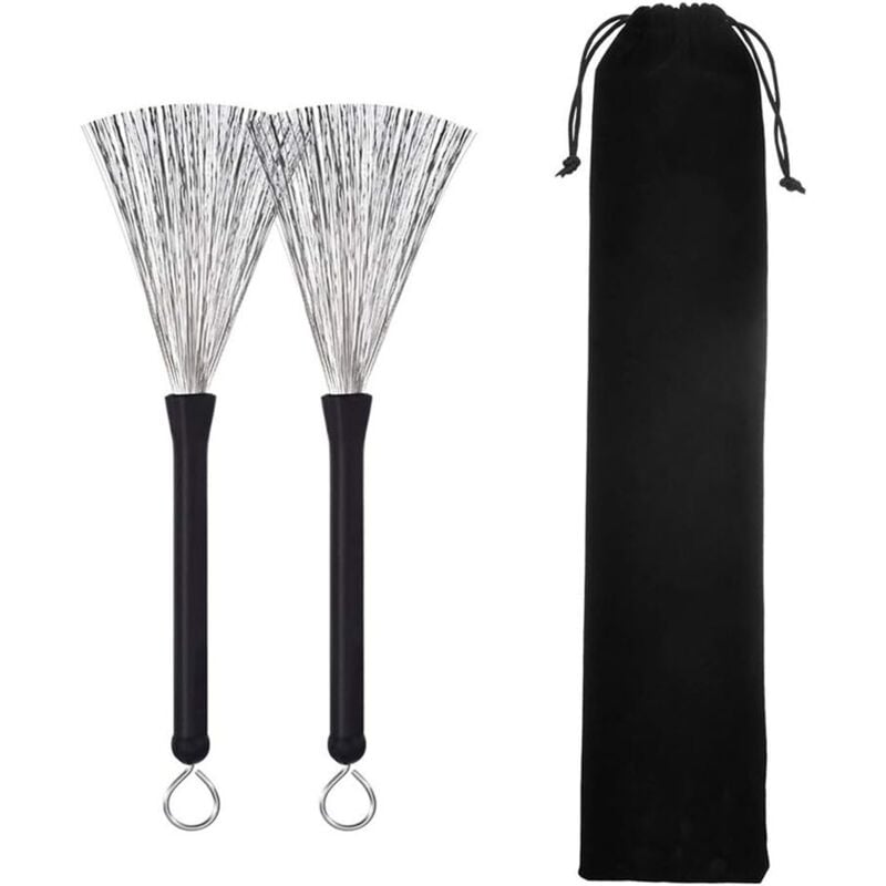 foto del prodotto zvd percussion brooms, drum brushes 1 pair retractable percussion brooms drum brushes with handles