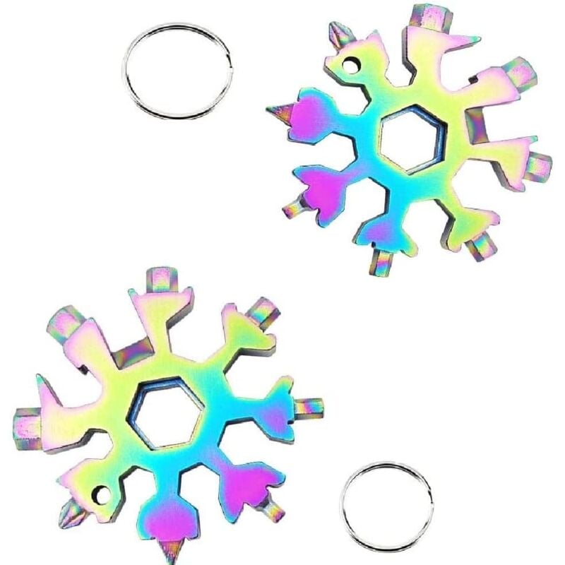 foto del prodotto zvd pezzi 18 in 1 multi utensile in acciaio inossidabile a forma di fiocco di neve apribottiglie regalo di natale