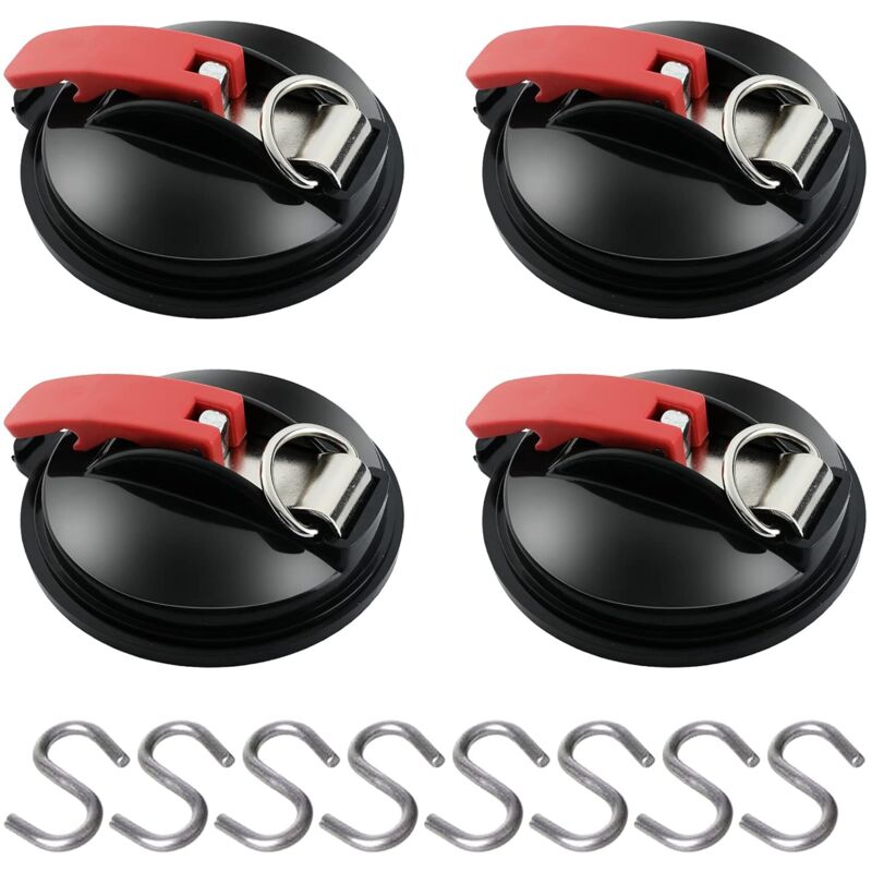 foto del prodotto zvd pezzi di ancoraggio a ventosa con gancio di ancoraggio,8 ganci di fissaggio a forma di s accessorio da campeggio per tenda laterale per auto