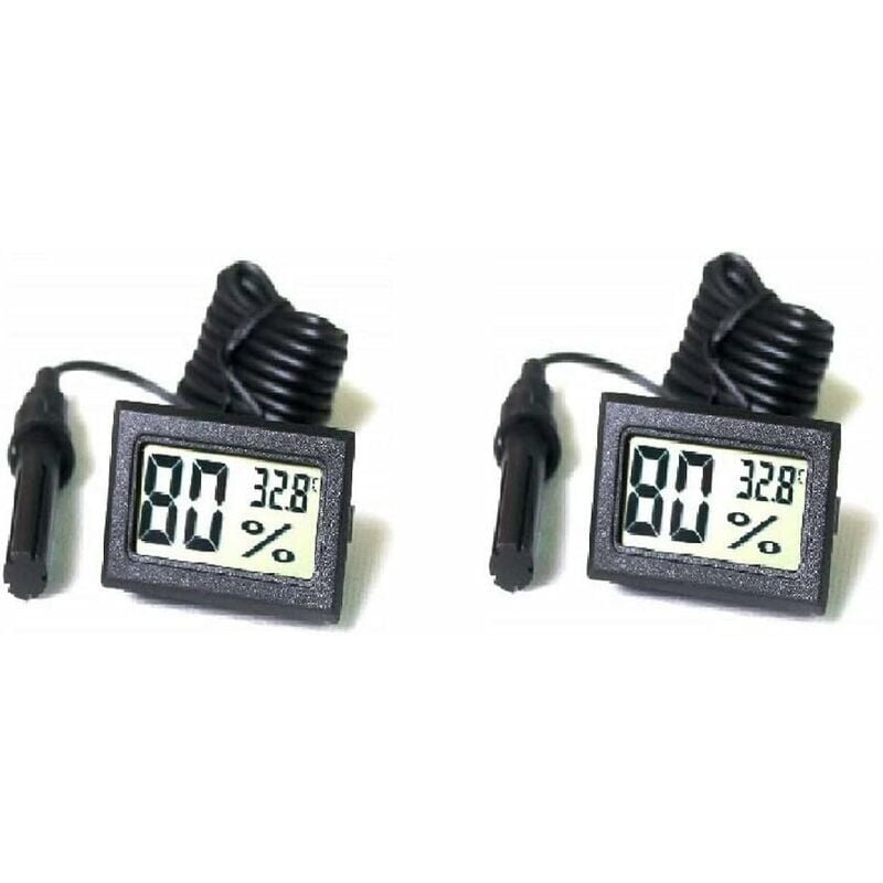 foto del prodotto zvd pezzi lcd termometro igrometro digitale sintonizzatore con sonda esterna per acquario, pollame, incubatori per rettili, nero