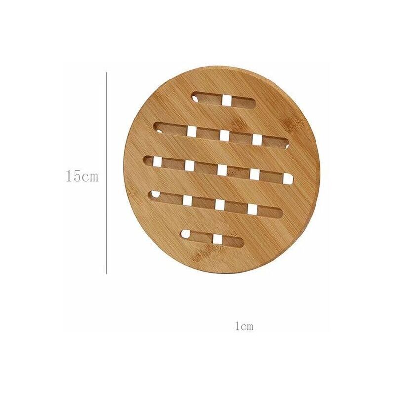 foto del prodotto zvd pezzi presine da tavolo da pranzo, sottobicchieri rotondi, tovagliette antiscottatura e antiscivolo, cuscinetti isolanti in bamb spesso