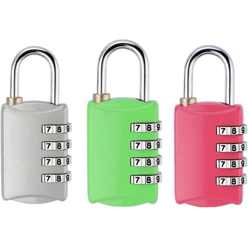 foto del prodotto zvd piece combination padlock, 4 digit combination padlock safe and anti theft, made of zinc alloy ideal for schools, lockers, travel cases,