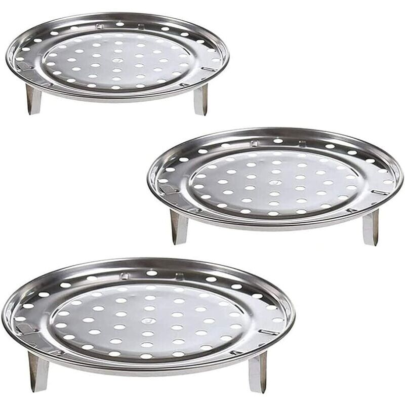 foto del prodotto zvd pieces stainless steel steamer basket, adjustable collapsible steamer, round tray steamer basket with removable legs for steaming kitchen items