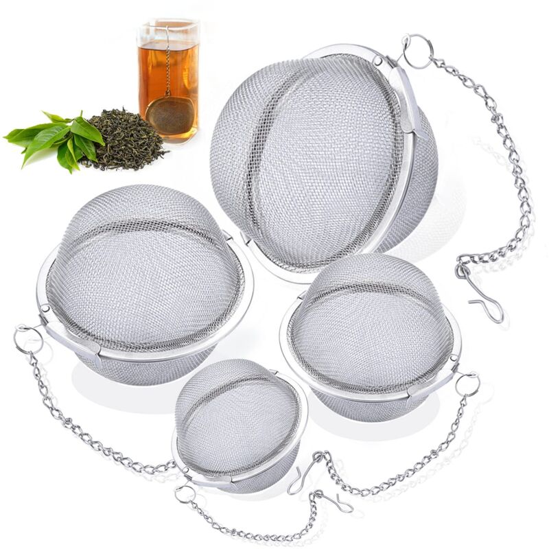 foto del prodotto zvd pieces tea infuser stainless steel tea infuser tea infuser with chain mesh ball tea strainer spice filter infuser for loose tea and spices
