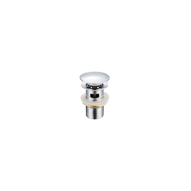 foto del prodotto zvd piletta per lavello con foro di troppo pieno coperchio in acciaio inox, corpo in acciaio inox, dado in rame, movimento in rame