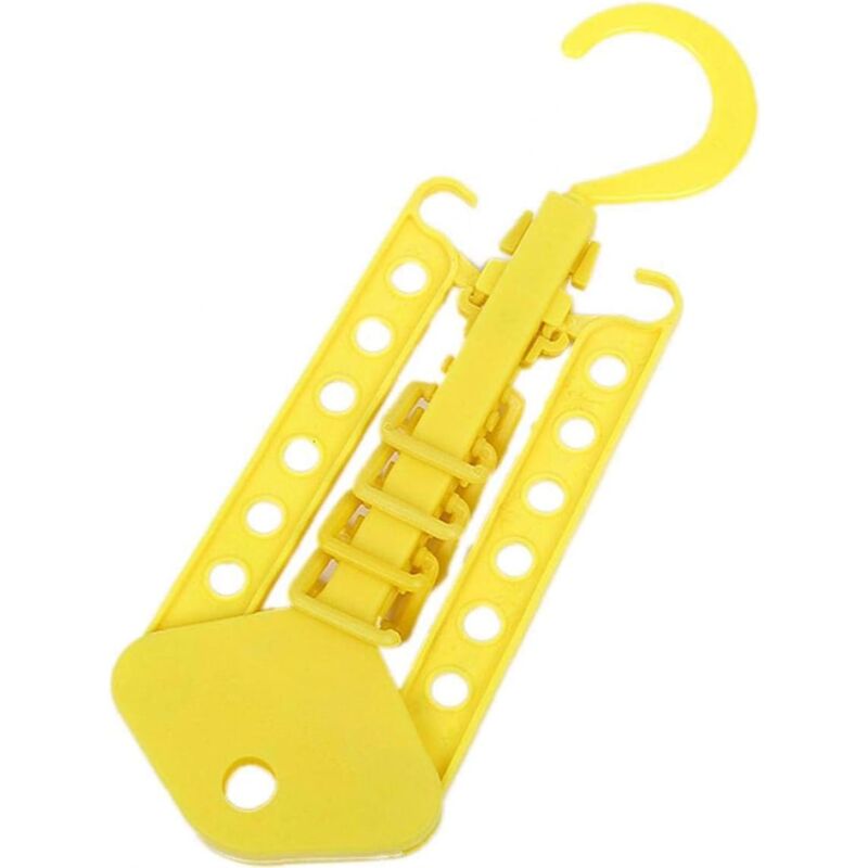 foto del prodotto zvd plastic multifunctional foldable clothes rack with 12 hole hanger closet organizer, space saver yellow 