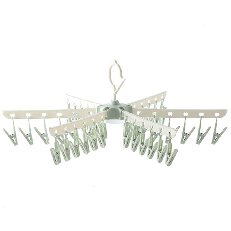foto del prodotto zvd plastic underwear hanger, portable plastic drying rack, drip hanger, rotatable and foldable, for hanging baby underwear and clothes 36 clips 