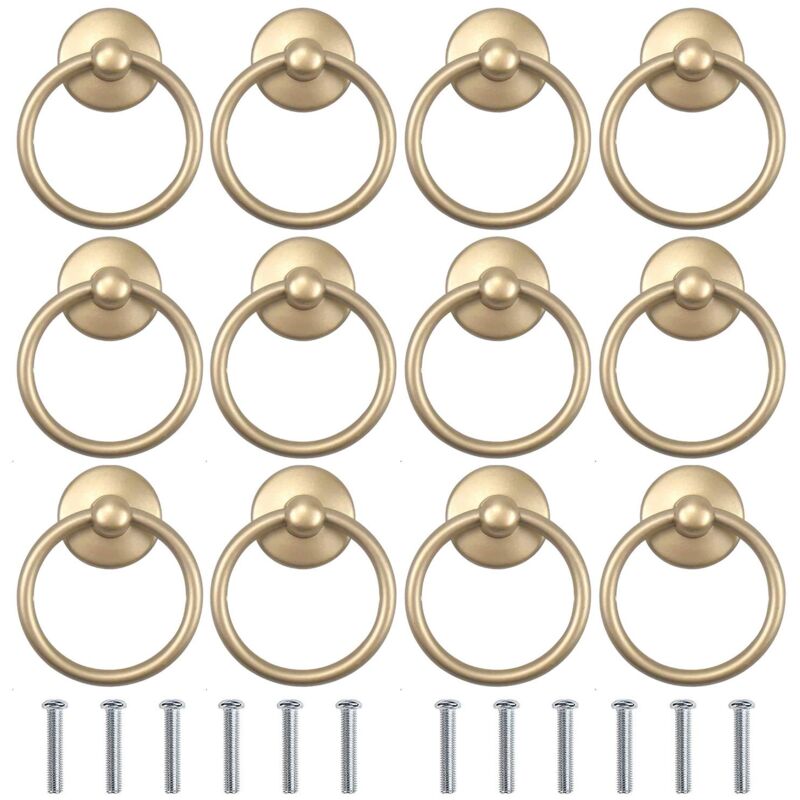 foto del prodotto zvd pomelli per mobili rotondi vintage set da 12 oro perfetti per porte e cassettiere modello