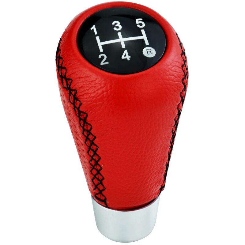 foto del prodotto zvd pomello del cambio manuale in pelle per auto, 5 marce, leva del cambio, diametro 8 mm, 10 mm, 12 mm