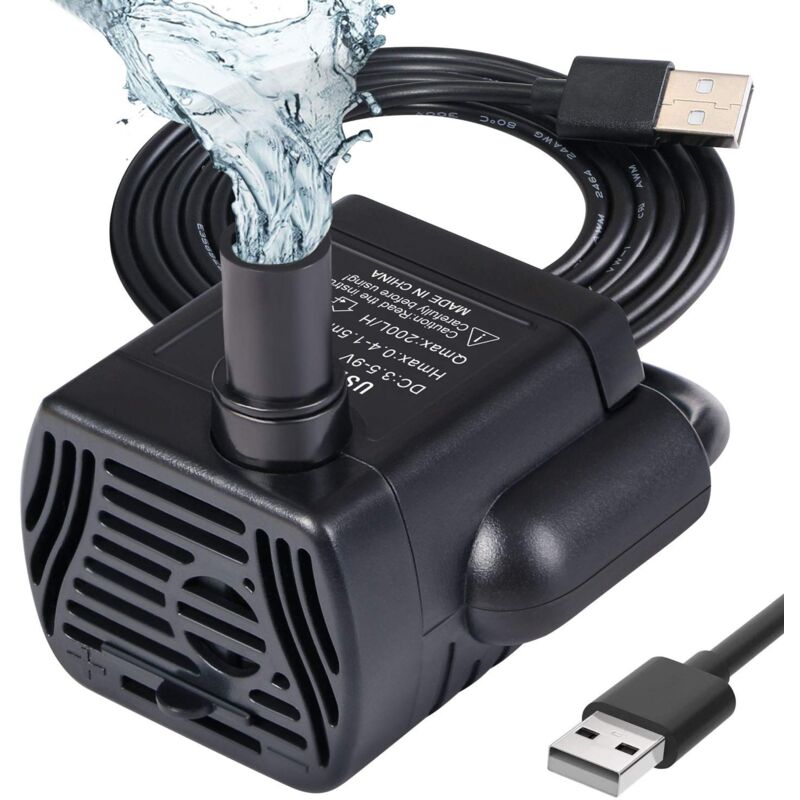 foto del prodotto zvd pompa sommergibile usb regolabile per acquari, stagni, fontane e vasche per pesci 200 l h, 3 w 