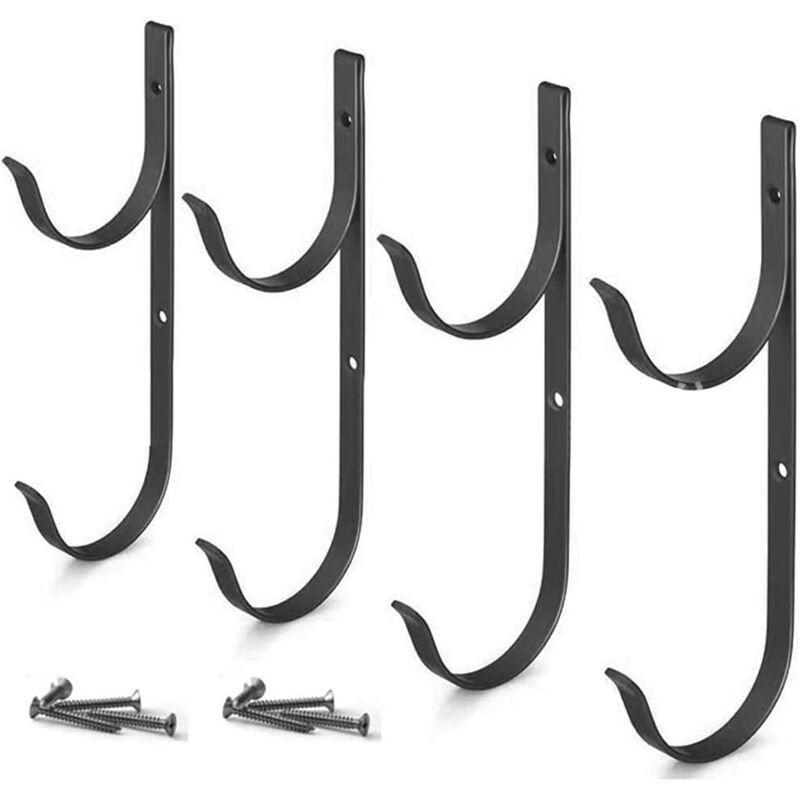 foto del prodotto zvd pool pole bracket, aluminum pool hooks, for telescopic poles, skimmers, leaf rakes, net, brush, vacuum hose silver, 4 pcs 