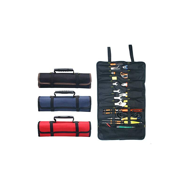 foto del prodotto zvd portable 22 pockets empty tool pouch, tool pouches, tool organizer, 600d oxford cloth roll up toolkit bag case pouch without tools 