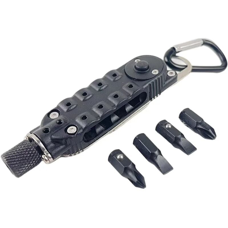 foto del prodotto zvd portachiavi cacciavite multifunzionale mini attrezzi da campeggio edc con luce led e apribottiglie