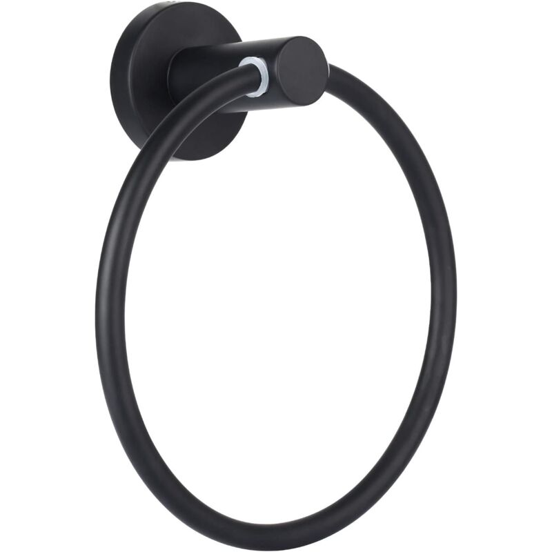 foto del prodotto zvd portasciugamani rotondo satinato nero per bagno e cucina