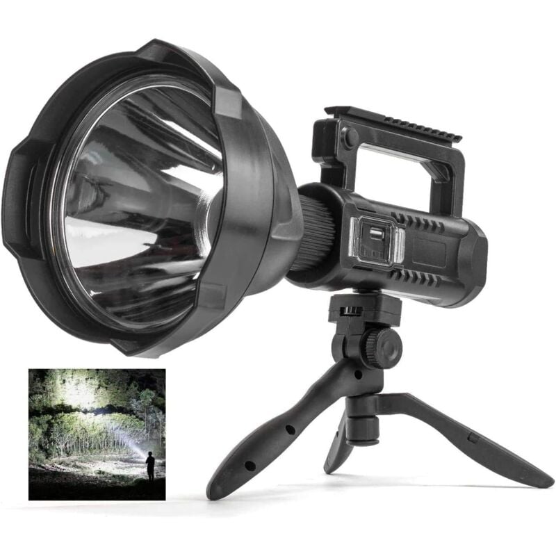 foto del prodotto zvd potente torcia elettrica da 8000 lumen faretto led multifunzionale ricaricabile per campeggio e pesca