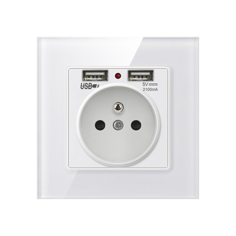 foto del prodotto zvd presa a muro, presa elettrica a muro con doppia usb caricabatterie per iphone android 1 pz 