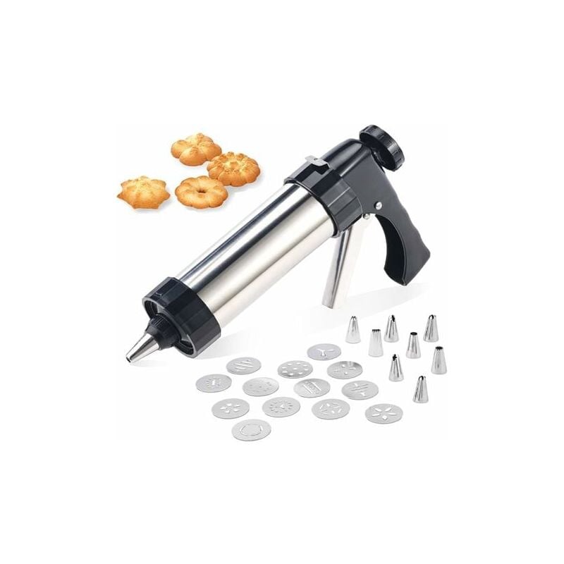 foto del prodotto zvd pressa per biscotti professionale siringa per pasticceria in acciaio inox con 13 dischi e 8 ugelli