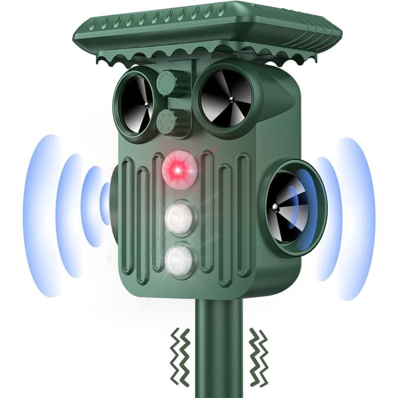 foto del prodotto zvd repellente solare per gatti all aperto flash led, impermeabile, respinge gatti, cani, uccelli, topi, serpenti