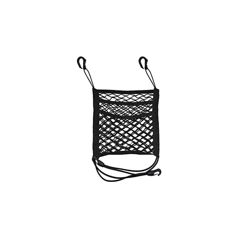 foto del prodotto zvd rete portaoggetti per auto organizer a rete a 2 strati, borsa per schienale sedile, barriera portaoggetti