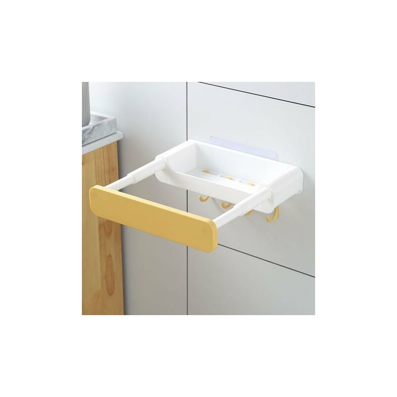 foto del prodotto zvd retractable concealed sink rack free punching bathroom shelf kitchen rack pot lid yellow
