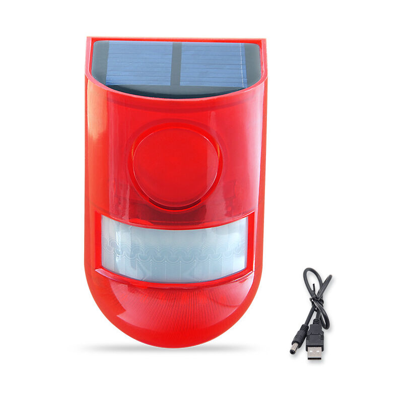 foto del prodotto zvd rilevatore di movimento solare impermeabile da 120 db con sirena e stroboscopio