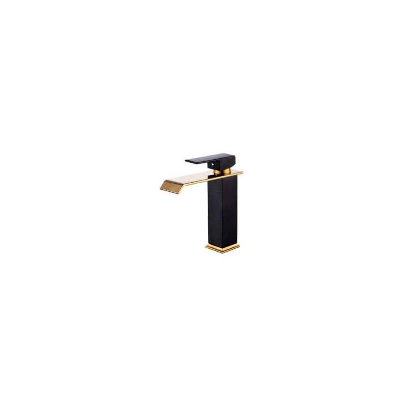 foto del prodotto zvd robinet de lavabo monotrou en laiton massif eau chaude et froide en or noir mat