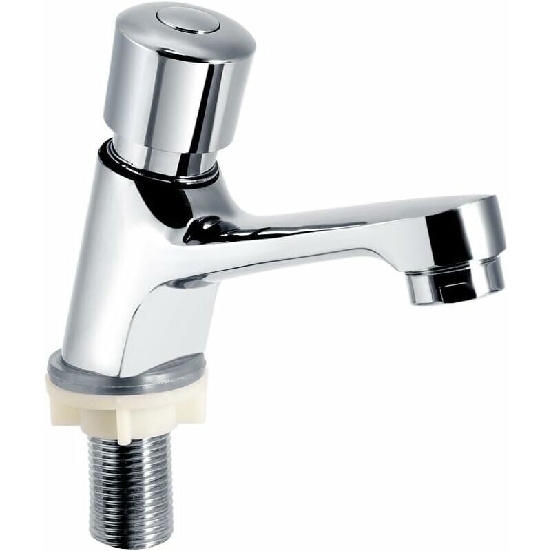 foto del prodotto zvd rubinetto cromato con ritardo spegnimento automatico risparmio idrico per cucina e bagno colore argento