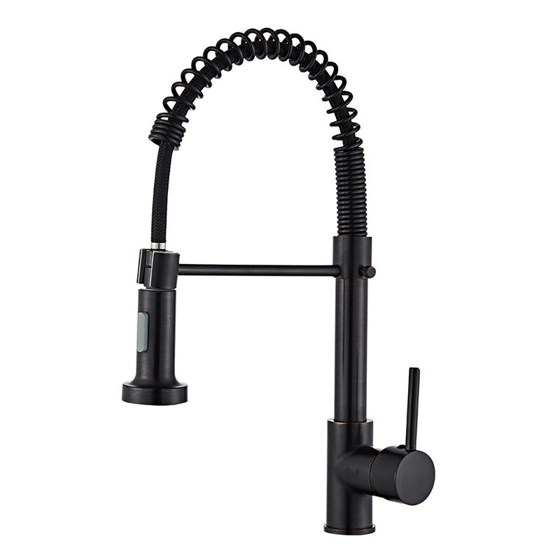 foto del prodotto zvd rubinetto da cucina con spruzzatore girevole a 360 , 2 modalit , rubinetto da cucina a molla nero 