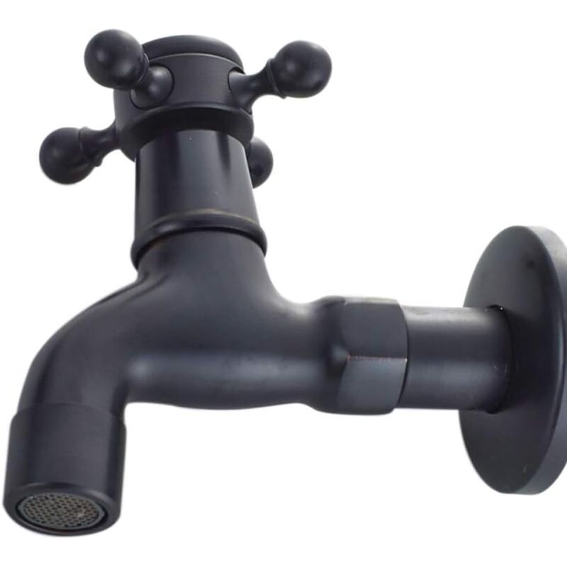 foto del prodotto zvd rubinetto per acqua fredda a parete vintage interfaccia g1 2 bagno nero