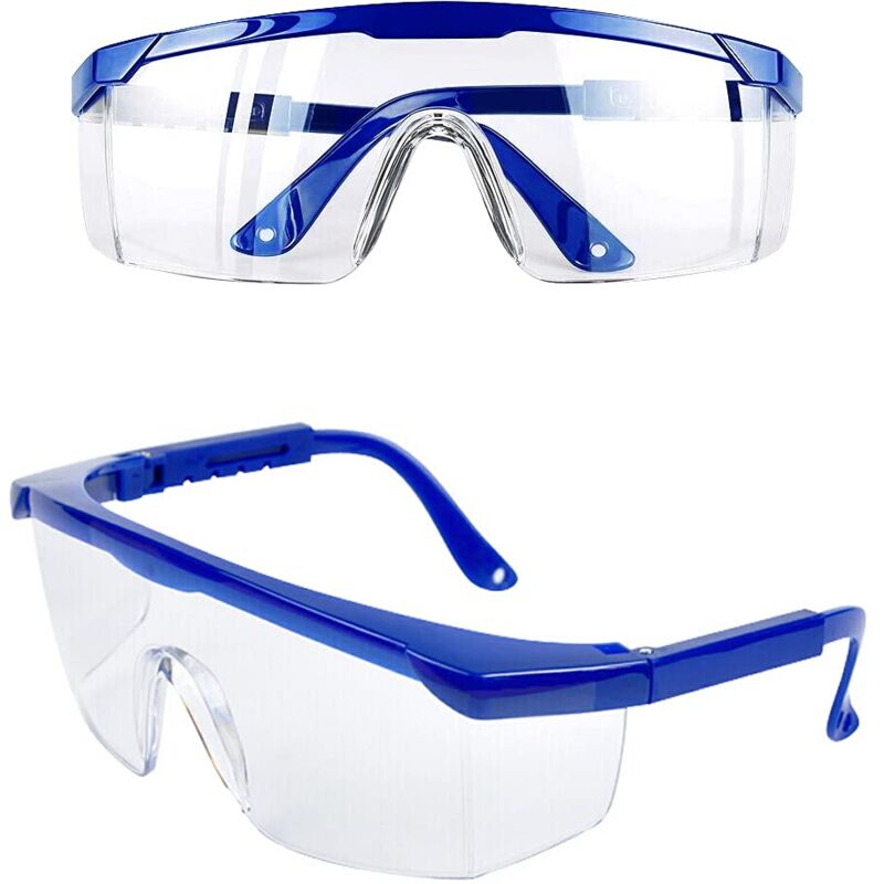 foto del prodotto zvd safety glasses,2 pcs anti fog goggles blue frames uv protection goggles for kids adults with pc and thicker lenses for outdoor activities
