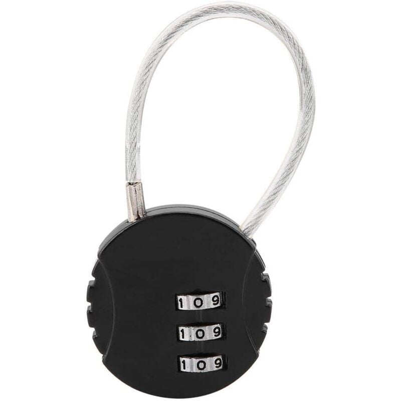 foto del prodotto zvd security padlock, combination lock code padlock travel padlock with steel cable 3 digits luggage padlock for suitcases and backpacks aquarium