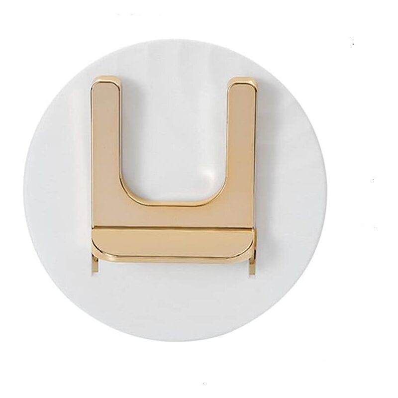 foto del prodotto zvd self adhesive hair dryer holder, hair dryer holder no drilling bathroom foldable hair dryer stand holder for bath white gold 