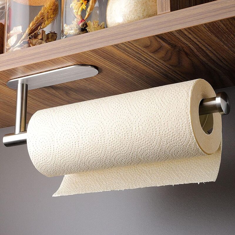 foto del prodotto zvd self adhesive paper towel holder paper towel holder without drilling stainless steel kitchen paper roll holder