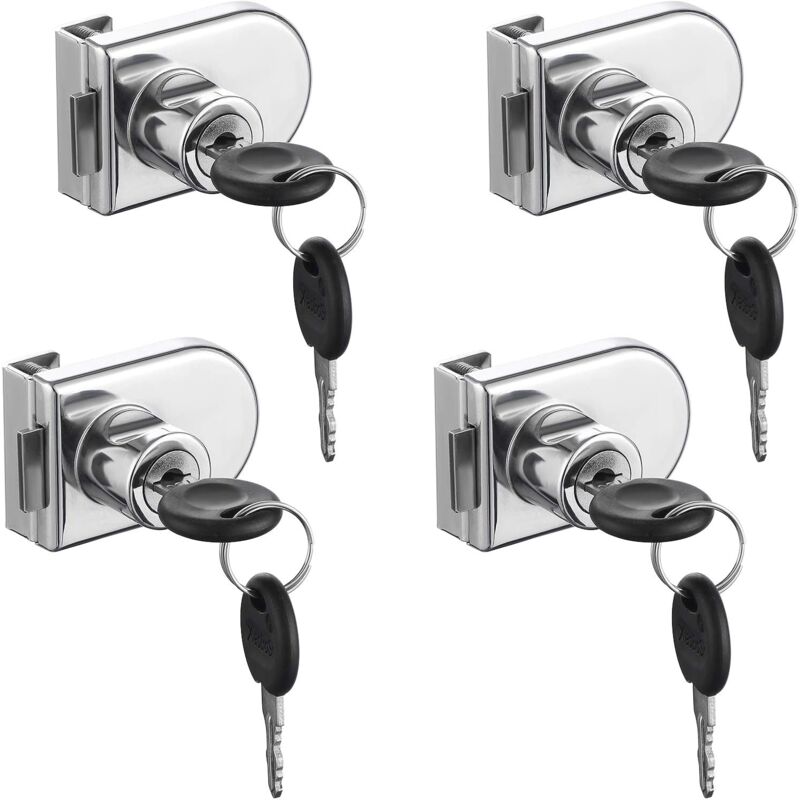 foto del prodotto zvd serratura per porta in vetro cromato alta precisione, antiruggine facile installazione senza foratura per porta in vetro da 5 8 mm 4
