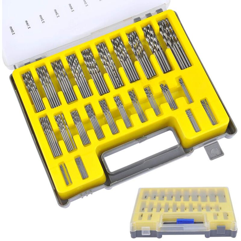 foto del prodotto zvd set di 150 punte elicoidali punte in titanio hss da 0,4 mm a 3,2 mm per legno, metallo, plastica, gioielli