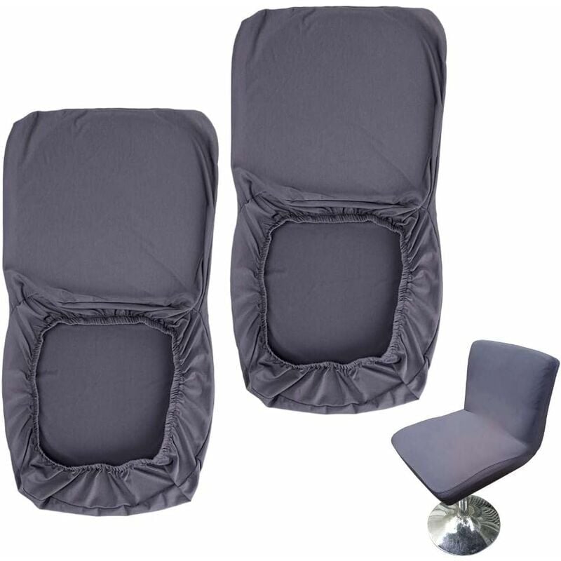 foto del prodotto zvd set di 2 coprisgabelli da bar grigio scuro coprisedile elasticizzato per sedia da pranzo girevole corta