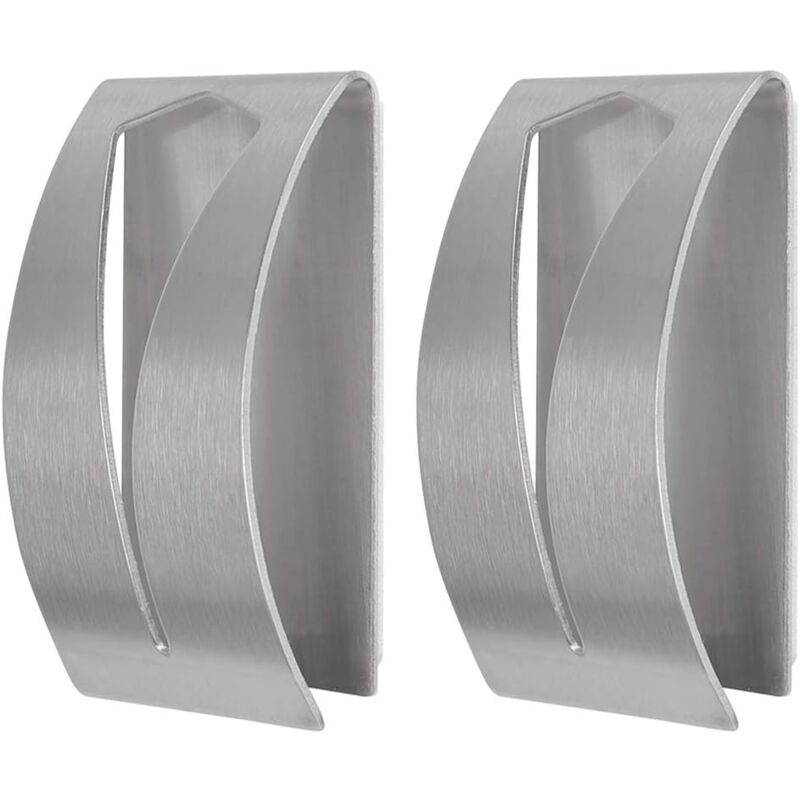 foto del prodotto zvd set di 2 ganci adesivi porta asciugamani da parete in acciaio inox per bagno, asciugamani da bagno strofinacci grembiuli sacchi della