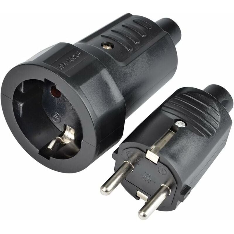 foto del prodotto zvd set di 2 prese femmina 250v infrangibili e stabili doppia presa maschio e femmina per uso interno e ambienti umidi 1 pz.