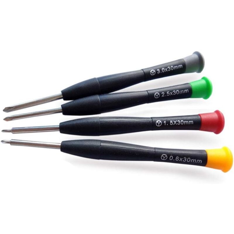 foto del prodotto zvd set di 4 cacciaviti per riparazione 0,6 mm, 1,5 mm, 2,5 mm, 3 mm invio di un cacciavite p2 0,8