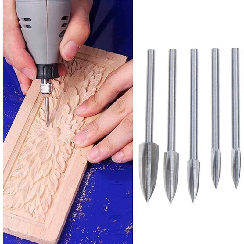 foto del prodotto zvd set di 5 punte per intaglio e incisione del legno strumenti per intaglio del legno