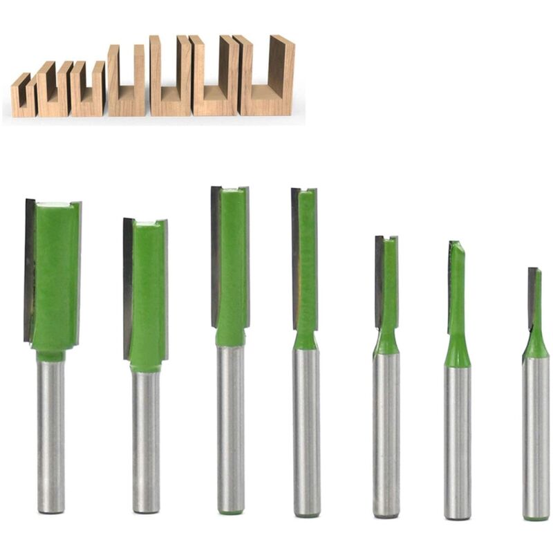 foto del prodotto zvd set di 7 punte per fresatrici dritte con gambo da 6 mm, punte per fresatrici a scanalatura singola doppia, punte per fresatrici a taglio dritto