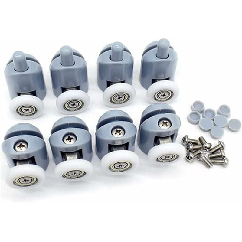 foto del prodotto zvd set di 8 rulli per porte doccia parti di ricambio 4 superiori 4 inferiori, 23 mm 