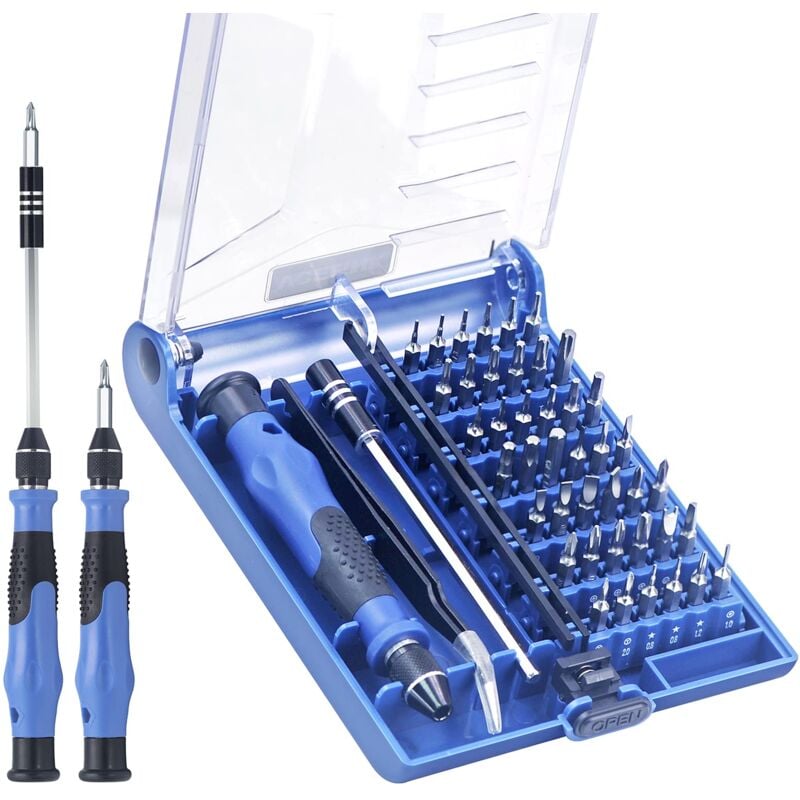 foto del prodotto zvd set di cacciaviti di precisione 45 in 1 con pinzette set magnetico, asta di prolunga, computer