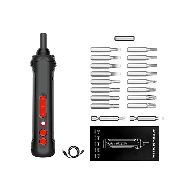 foto del prodotto zvd set di cacciaviti elettrici da 3,6 v trapano elettrico a batteria ricaricabile tramite usb con led 19 punte