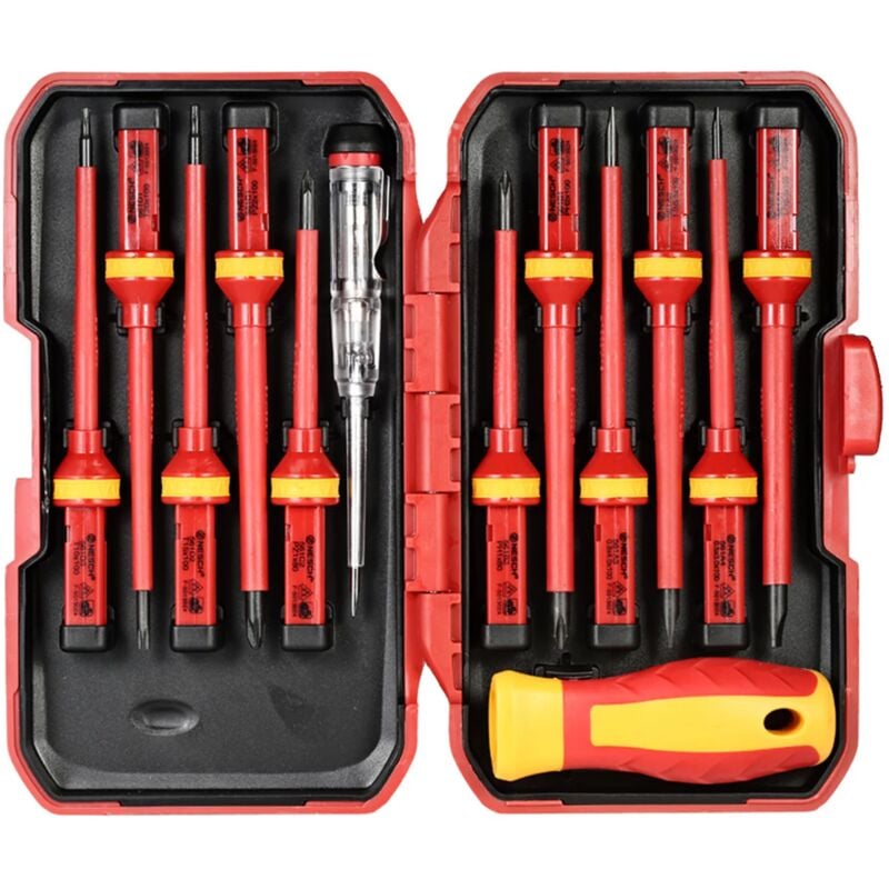 foto del prodotto zvd set di cacciaviti isolati intercambiabili 1000 v, punte torx phillips a taglio magnetico, kit di riparazione per elettricisti 13 pezzi 