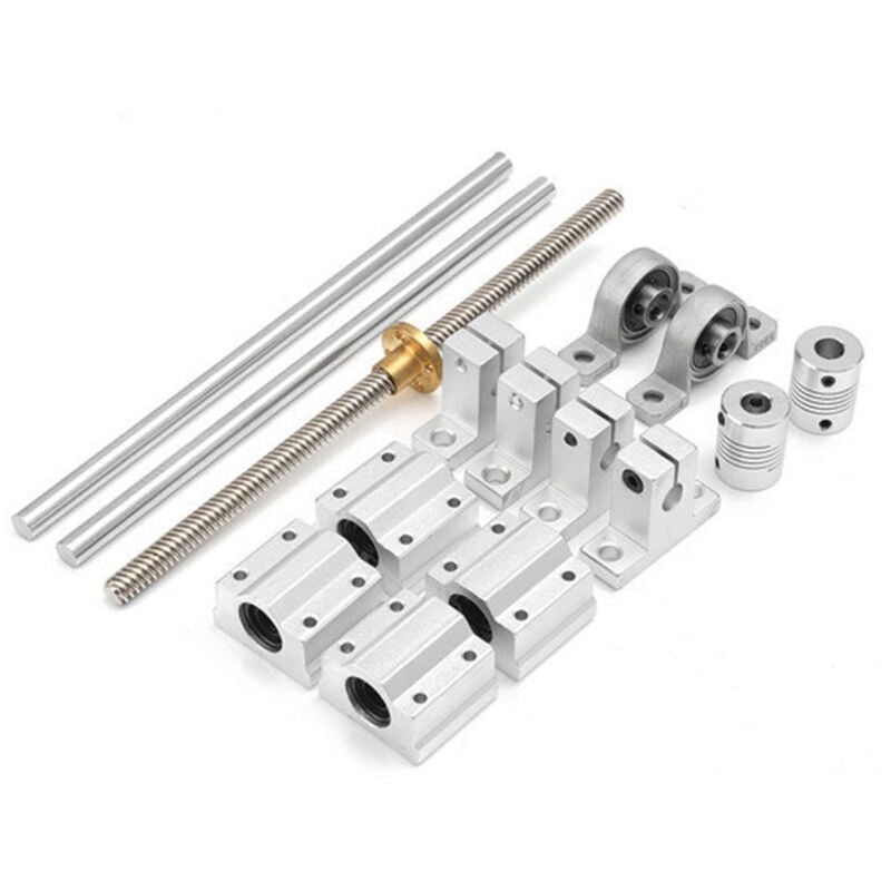 foto del prodotto zvd set di cuscinetti di guida dell asse ottico da 15 pezzi da 400 mm viti di supporto dell albero della guida lineare, colore argento