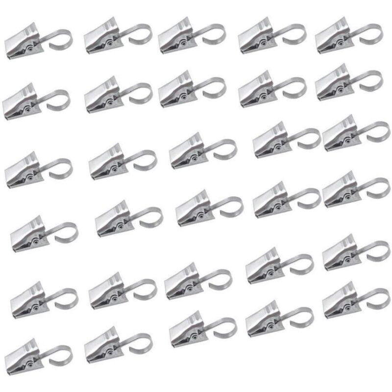 foto del prodotto zvd set di ganci per tenda da doccia in acciaio inox con clip, decorazione per la casa, argento. 50